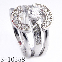 925 Sterling Silber Ehering mit CZ (S-10358. JPG)